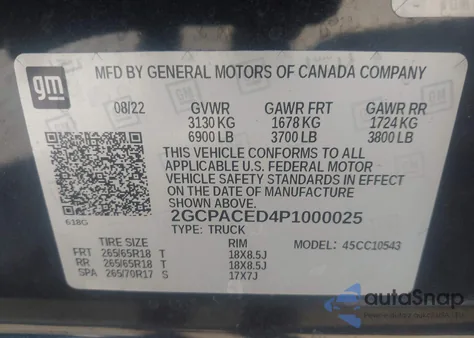 2023 Chevrolet Silverado 1500 2Wd Short Bed Lt from USA, damaged, VIN 2GCPACED4P1000025